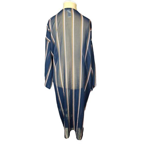 Guess Blue Striped Coverup Beach Pool Duster One Size - Picture 2 of 3